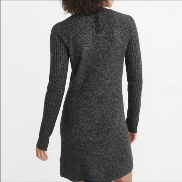 Abercrombie and Fitch Mock Neck Grey Sweater Dress Size XS - Picture 2 of 7